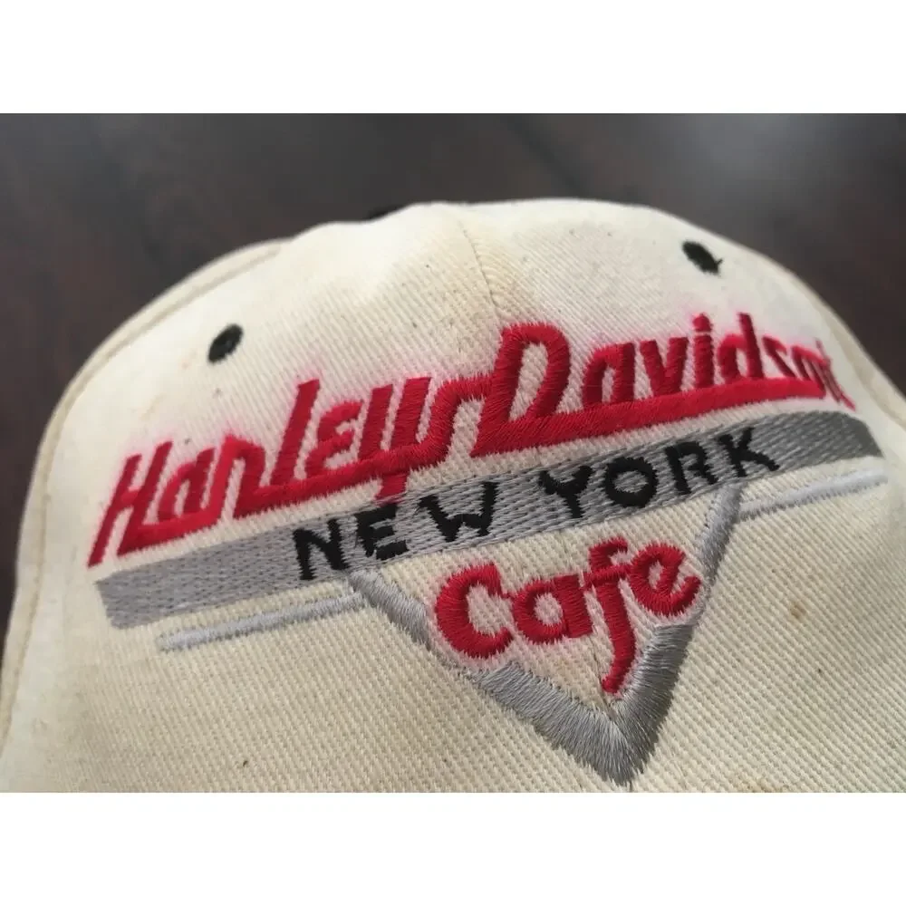 Harley-Davidson Cafe New York Cap Snapback Hat VTG Licensed Stitched Ride Free